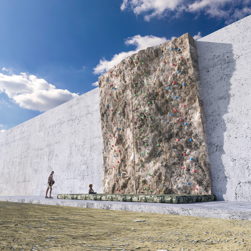 创意雕塑攀岩墙